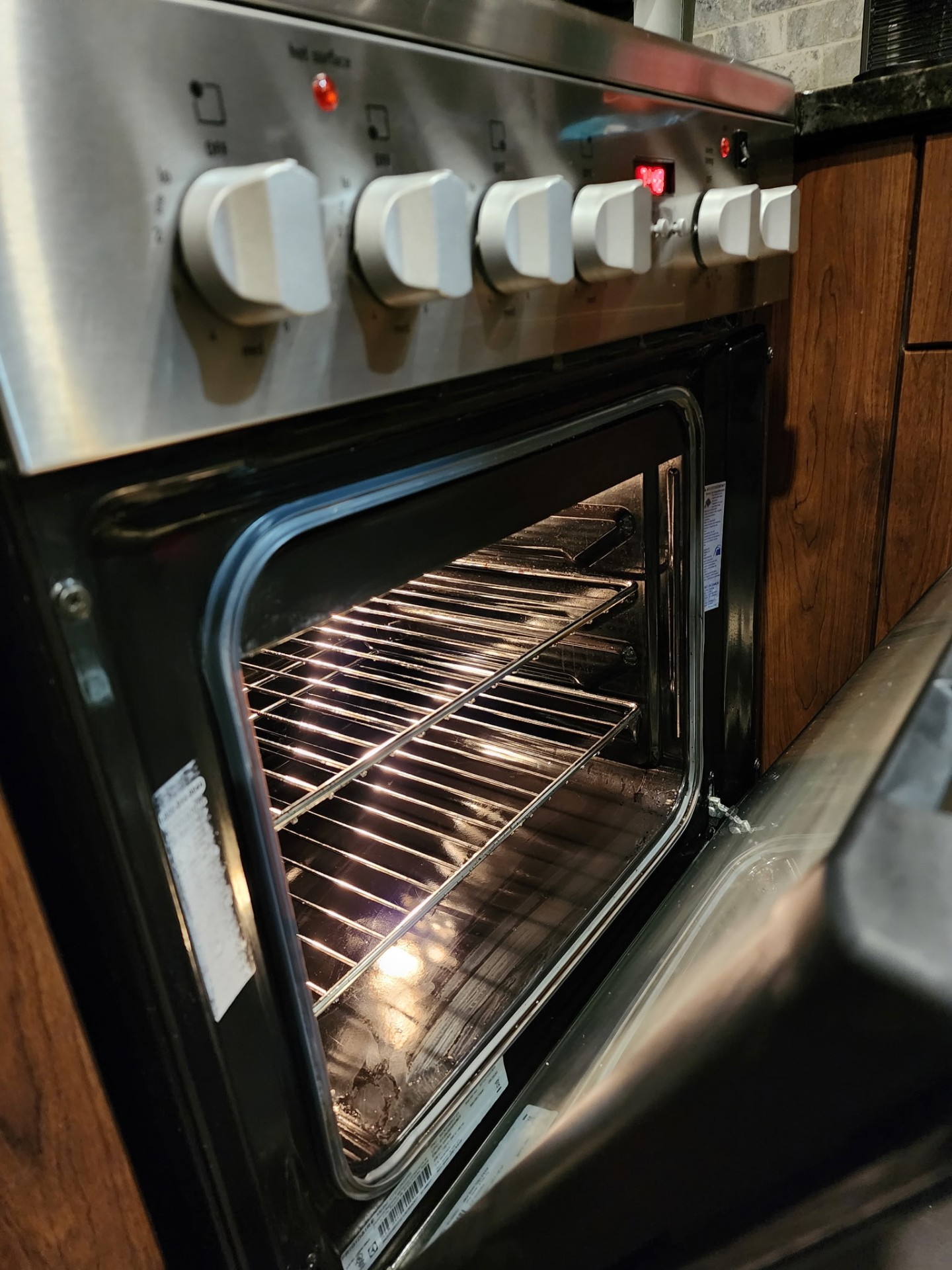 Oven interior scrubbed and shining